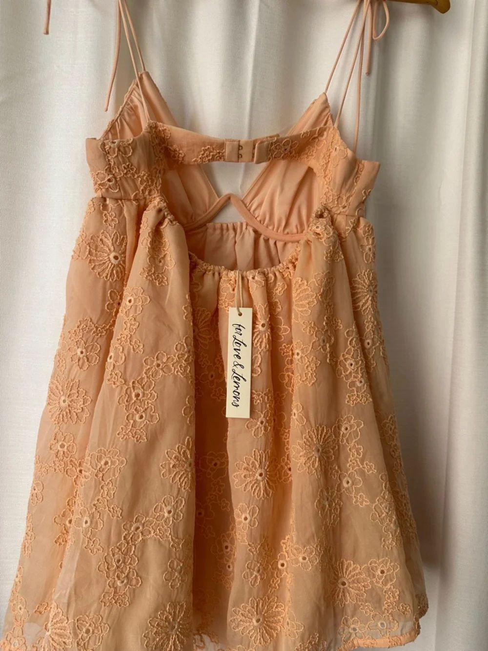 For Love and Lemons Eyelet Lace Spaghetti Strap Mini Dress - Picture 5 of 8